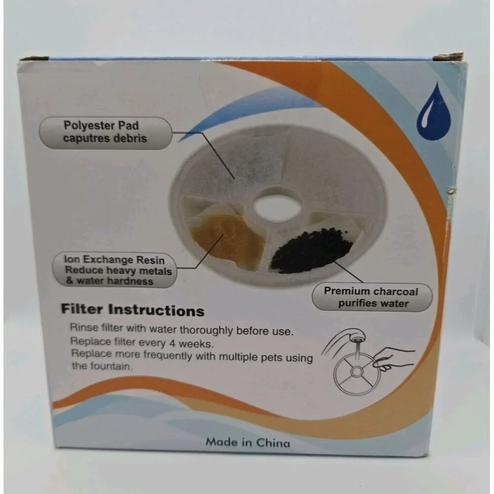 Premium Replacement‎ Pet Fountain Filters 8 Pack New BPA Free Premium Charcoal